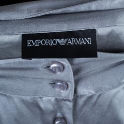 Pre Owned Emporio Armani Grey Silk Shirt L