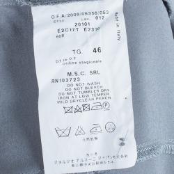 Pre Owned Emporio Armani Grey Silk Shirt L