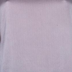 Pre Owned Emporio Armani Polka Dot Printed Silk Top M