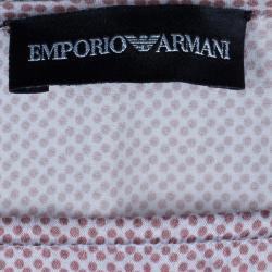 Pre Owned Emporio Armani Polka Dot Printed Silk Top M