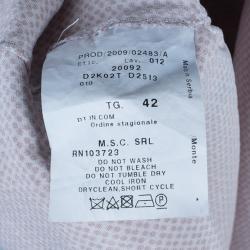 Pre Owned Emporio Armani Polka Dot Printed Silk Top M