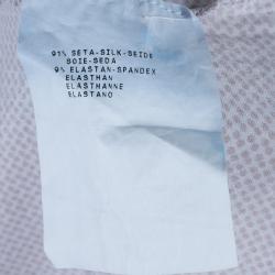 Pre Owned Emporio Armani Polka Dot Printed Silk Top M