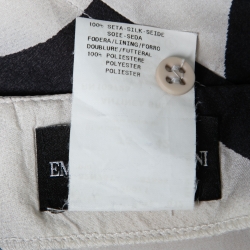 Pre Owned Emporio Armani White Printed Flared Midi Skirt M