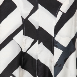 Pre Owned Emporio Armani White Printed Flared Midi Skirt M