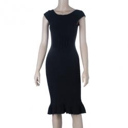 Pre Owned Emporio Armani Fitted Ruffle Hem Dress S