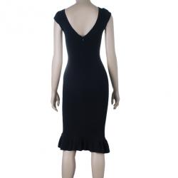 Pre Owned Emporio Armani Fitted Ruffle Hem Dress S