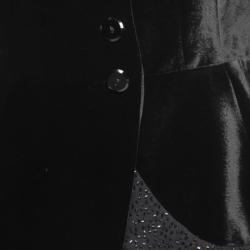 Pre Owned Emporio Armani Black Velvet Embellished Blazer M