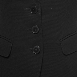 Pre Owned Emporio Armani Black Wool Single Breasted Blazer M