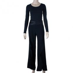 Pre Owned Emporio Armani Wide-Leg Ruffle Trousers M