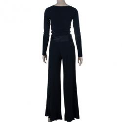 Pre Owned Emporio Armani Wide-Leg Ruffle Trousers M