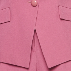 Pre Owned Emporio Armani Pink Crepe Single Breasted Blazer Suit M
