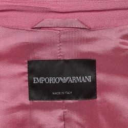Pre Owned Emporio Armani Pink Crepe Single Breasted Blazer Suit M