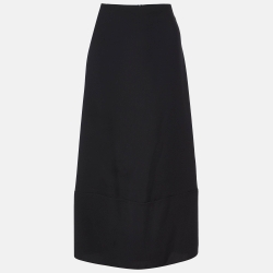 Black Crepe Long Skirt