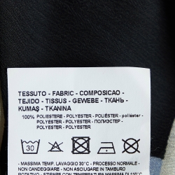 Pre Owned Emporio Armani Black Printed Chiffon Faux Wrap Top S