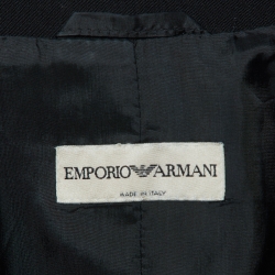 Pre Owned Emporio Armani Black Wool Blend Tailored Blazer M