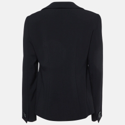 Pre Owned Emporio Armani Black Wool Blend Tailored Blazer M