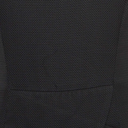 Emporio Armani Black Textured Canvas Mini Dress M