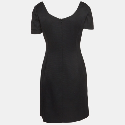 Emporio Armani Black Textured Canvas Mini Dress M