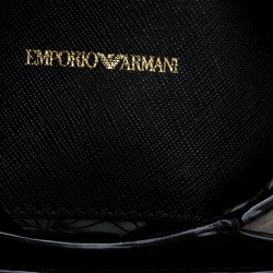 Pre Owned Emporio Armani Black Saffiano Leather Shoulder Bag 