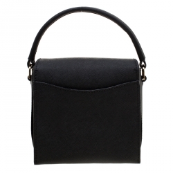 Pre Owned Emporio Armani Black Saffiano Leather Shoulder Bag 