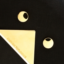 Pre Owned Emporio Armani Black Saffiano Leather Shoulder Bag 