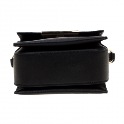 Pre Owned Emporio Armani Black Saffiano Leather Shoulder Bag 