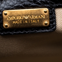 Emporio Armani Black/White Leather Tote