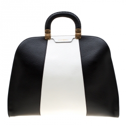Emporio Armani Black/White Leather Tote