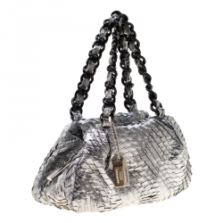 Pre Owned حقيبة ساتشل أرماني كوليزيوني نايلون مقوى فضية