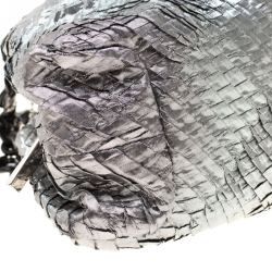 Pre Owned حقيبة ساتشل أرماني كوليزيوني نايلون مقوى فضية