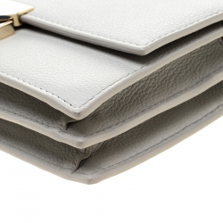 Emporio Armani Grey Leather Chain Crossbody Bag