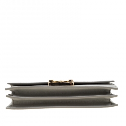Emporio Armani Grey Leather Chain Crossbody Bag
