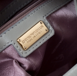 Emporio Armani Grey Monogram Canvas and Leather Hobo 