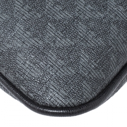 Emporio Armani Grey/Black Coated Canvas Messenger Bag