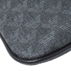 Emporio Armani Grey/Black Coated Canvas Messenger Bag
