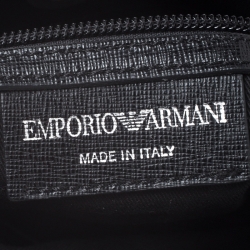 Emporio Armani Grey/Black Coated Canvas Messenger Bag