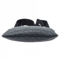 Emporio Armani Grey/Black Coated Canvas Messenger Bag