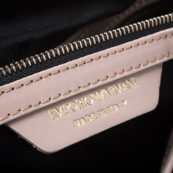 Pre Owned Emporio Armani Beige Monogram Coated Canvas Tote