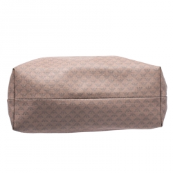 Pre Owned Emporio Armani Beige Monogram Coated Canvas Tote