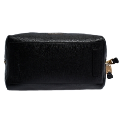 Pre Owned Emporio Armani Black Leather Dome Satchel