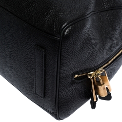 Pre Owned Emporio Armani Black Leather Dome Satchel