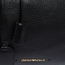 Pre Owned Emporio Armani Black Leather Dome Satchel