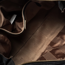 Pre Owned Emporio Armani Black Leather Dome Satchel