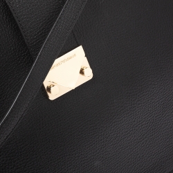 Pre Owned Emporio Armani Black/Red Leather Tote