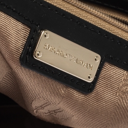 Pre Owned Emporio Armani Black Patent Leather Oversized Clutch