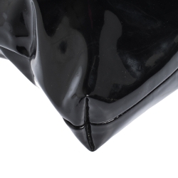 Pre Owned Emporio Armani Black Patent Leather Oversized Clutch