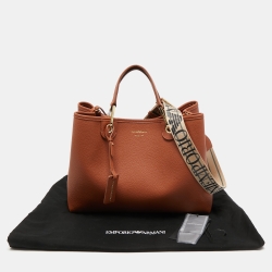 Pre Owned Emporio Armani Brown Leather MyEA Tote