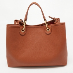 Pre Owned Emporio Armani Brown Leather MyEA Tote
