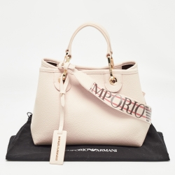 Emporio Armani Blush Pink Leather Small MyEA Shopper Tote