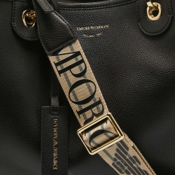 Pre Owned Emporio Armani Black Leather MyEA Tote